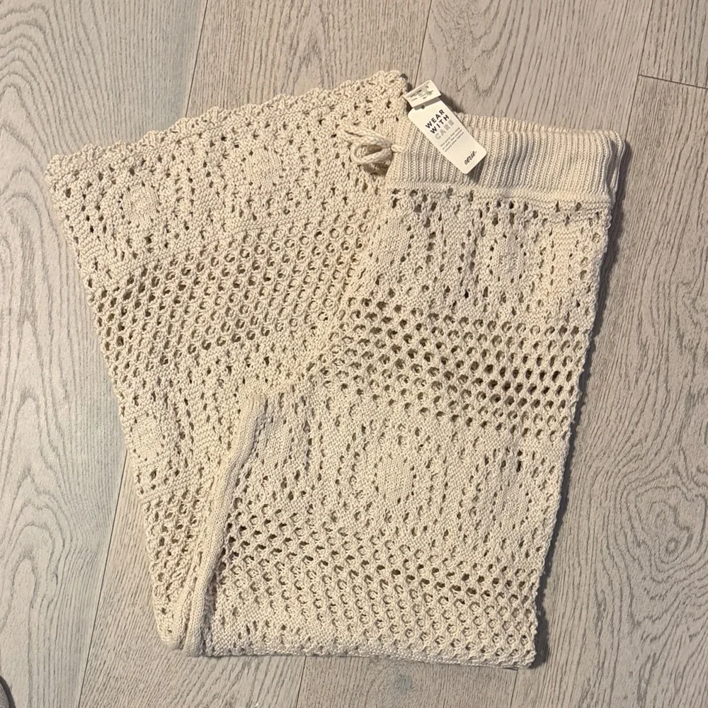 Aerie Beige Crochet Knit Pants - Picture 5 of 5